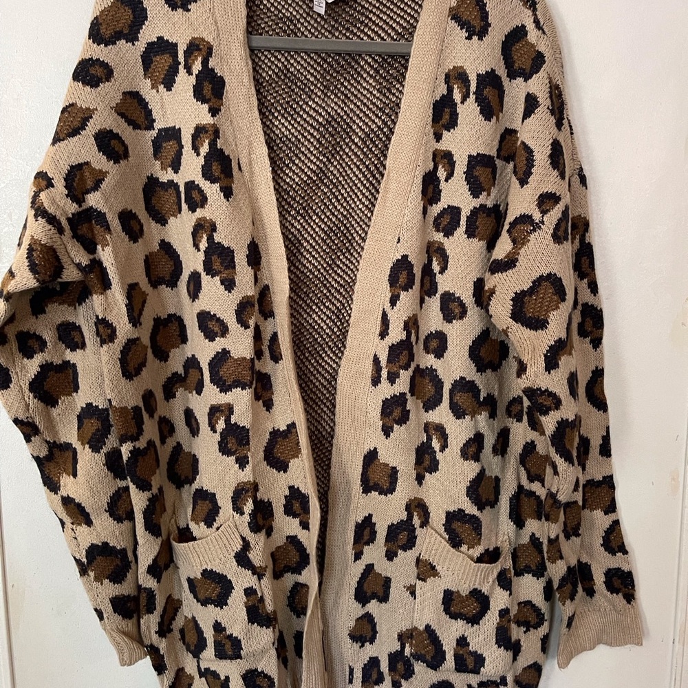 Hayden Tan and Black Leopard Cardigan